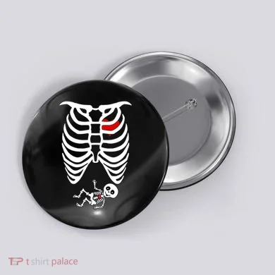 Pregnant Skeleton Button