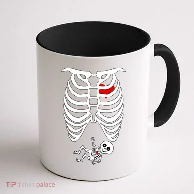 Pregnant Skeleton Coffee Mug back