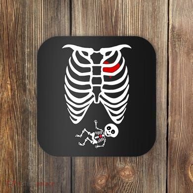 Pregnant Skeleton Coaster