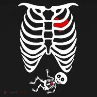 Pregnant Skeleton Baby Bodysuit thumb 2