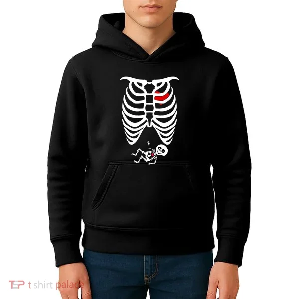 Pregnant Skeleton Kids Hoodie