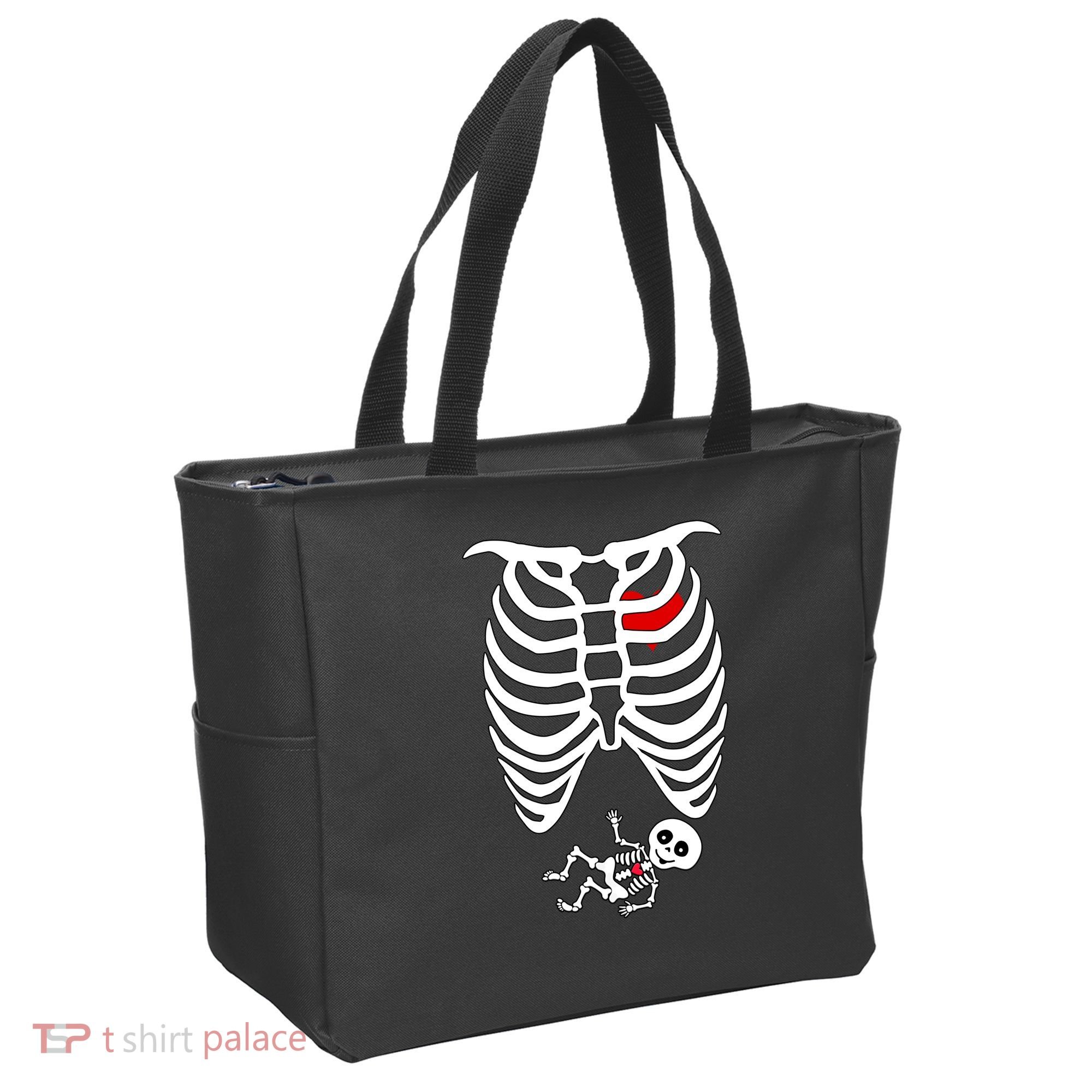 Pregnant Skeleton Tote Bag
