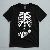 Pregnant Skeleton Baby Girl Halloween Costume T-Shirt thumb 5