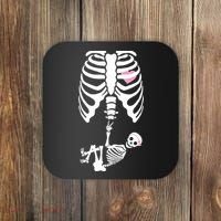 Pregnant Skeleton Baby Girl Halloween Costume Coaster thumb 0