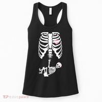 Pregnant Skeleton Baby Girl Halloween Costume Women's Tank Top thumb 0