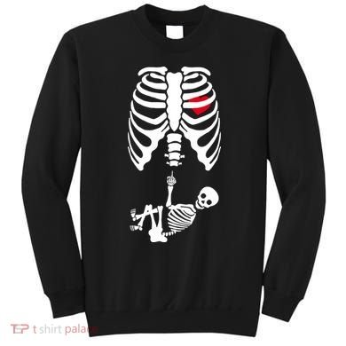 Pregnant Skeleton Baby Middle Finger Costume Sweatshirt