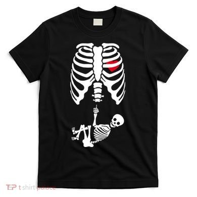 Pregnant Skeleton Baby Middle Finger Costume T-Shirt