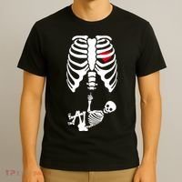 Pregnant Skeleton Baby Middle Finger Costume T-Shirt thumb 3