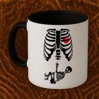 Pregnant Skeleton Baby Middle Finger Costume Coffee Mug thumb 2