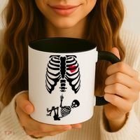 Pregnant Skeleton Baby Middle Finger Costume Coffee Mug thumb 3