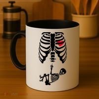 Pregnant Skeleton Baby Middle Finger Costume Coffee Mug thumb 4
