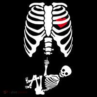 Pregnant Skeleton Baby Middle Finger Costume Women's Hoodie thumb 2