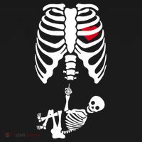 Pregnant Skeleton Baby Middle Finger Costume Mousepad thumb 1
