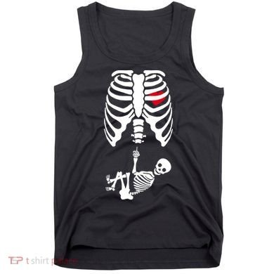 Pregnant Skeleton Baby Middle Finger Costume Tank Top