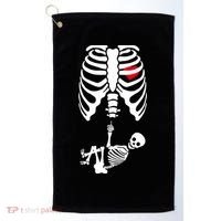 Pregnant Skeleton Baby Middle Finger Costume Golf Towel thumb 0