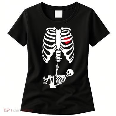 Pregnant Skeleton Baby Middle Finger Costume Women's T-Shirt