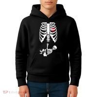 Pregnant Skeleton Baby Middle Finger Costume Kids Hoodie thumb 4