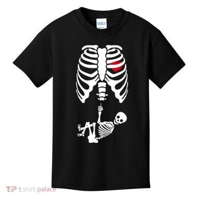 Pregnant Skeleton Baby Middle Finger Costume Kids T-Shirt