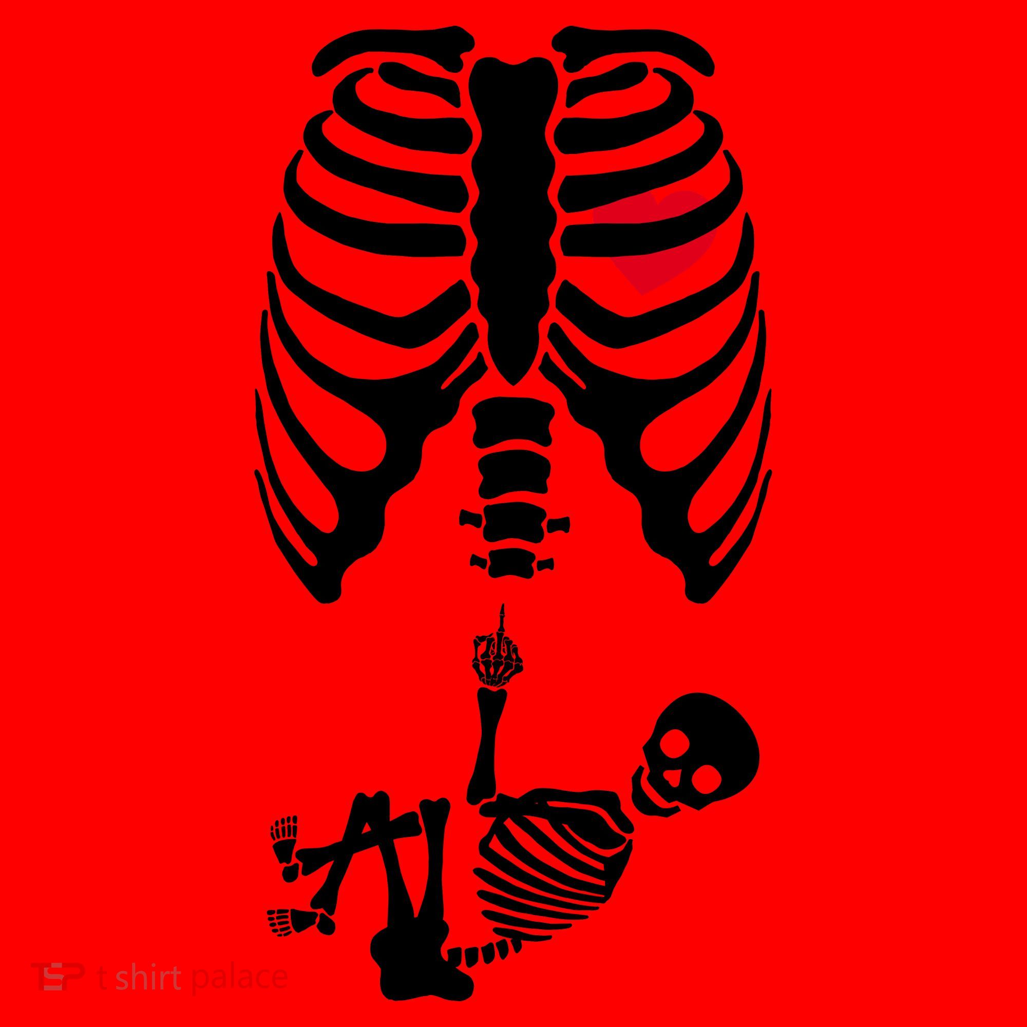 Pregnant Skeleton Baby Middle Finger Costume Santa Hat