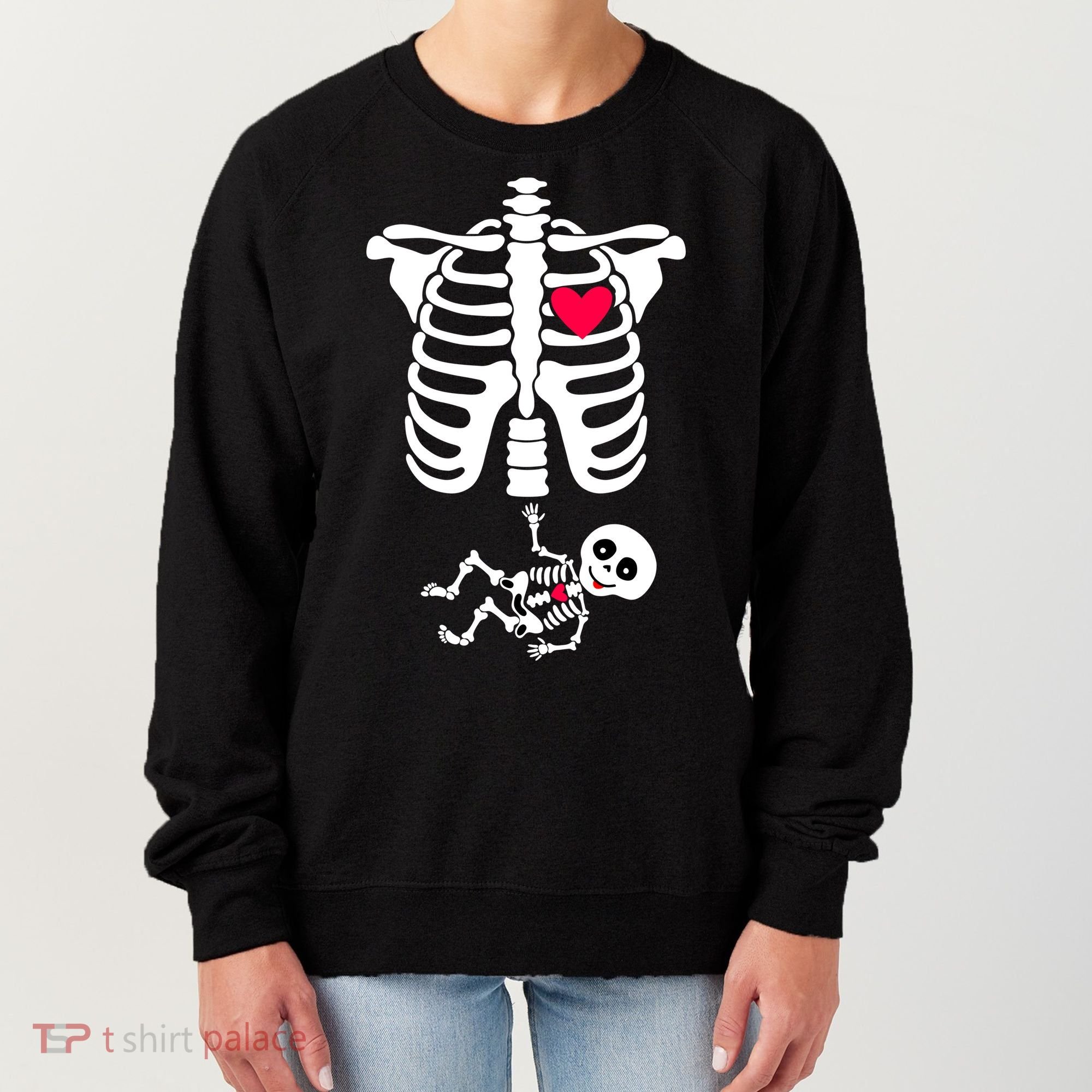 Pregnant Skeleton Ribcage with Baby Costume Women's Sweatshirt
