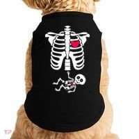Pregnant Skeleton Ribcage with Baby Costume Doggie Tank thumb 0