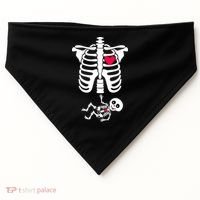 Pregnant Skeleton Ribcage with Baby Costume USA-Made Doggie Bandana thumb 0
