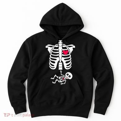 Pregnant Skeleton Ribcage with Baby Costume Hoodie