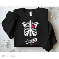Pregnant Skeleton Ribcage with Baby Costume Sweatshirt thumb 2