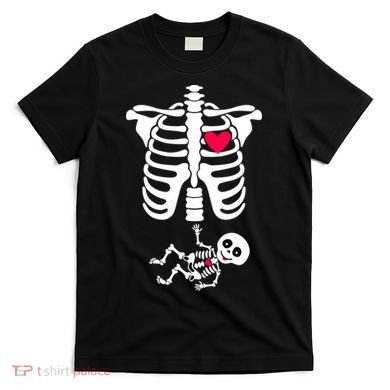 Pregnant Skeleton Ribcage with Baby Costume T-Shirt
