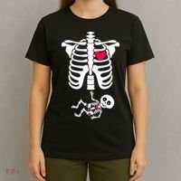 Pregnant Skeleton Ribcage with Baby Costume T-Shirt thumb 4
