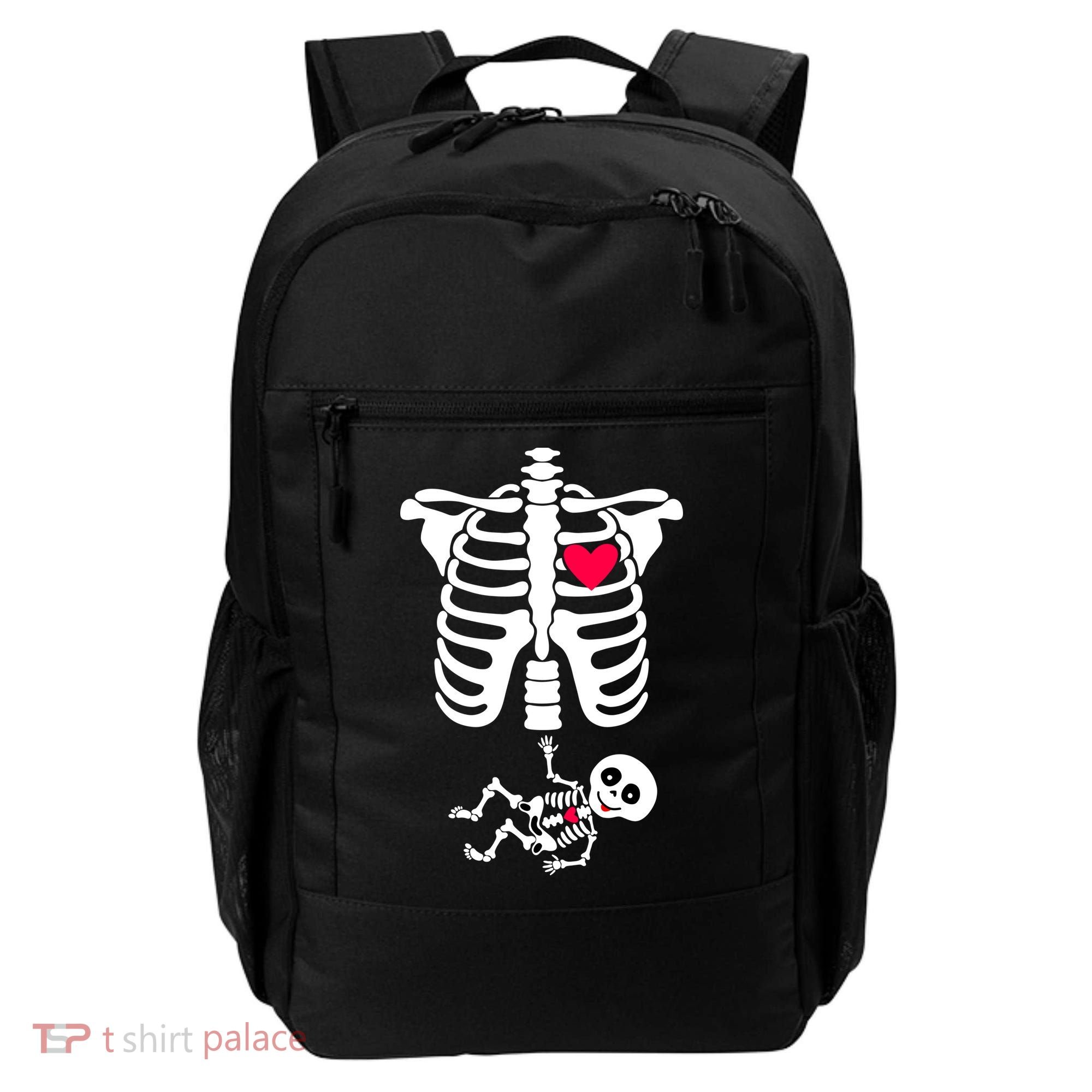 Pregnant Skeleton Ribcage with Baby Costume Backpack