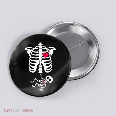 Pregnant Skeleton Ribcage with Baby Costume Button