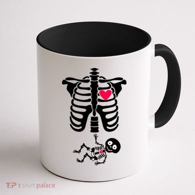 Pregnant Skeleton Ribcage with Baby Costume Coffee Mug back
