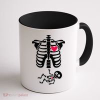 Pregnant Skeleton Ribcage with Baby Costume Coffee Mug thumb 1
