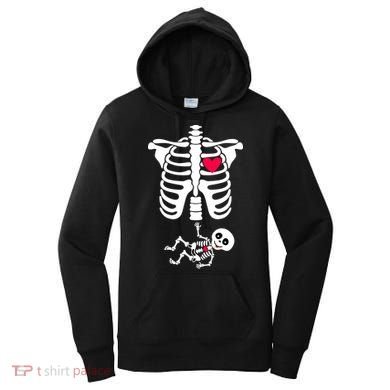 Pregnant Skeleton Ribcage with Baby Costume Women's Hoodie