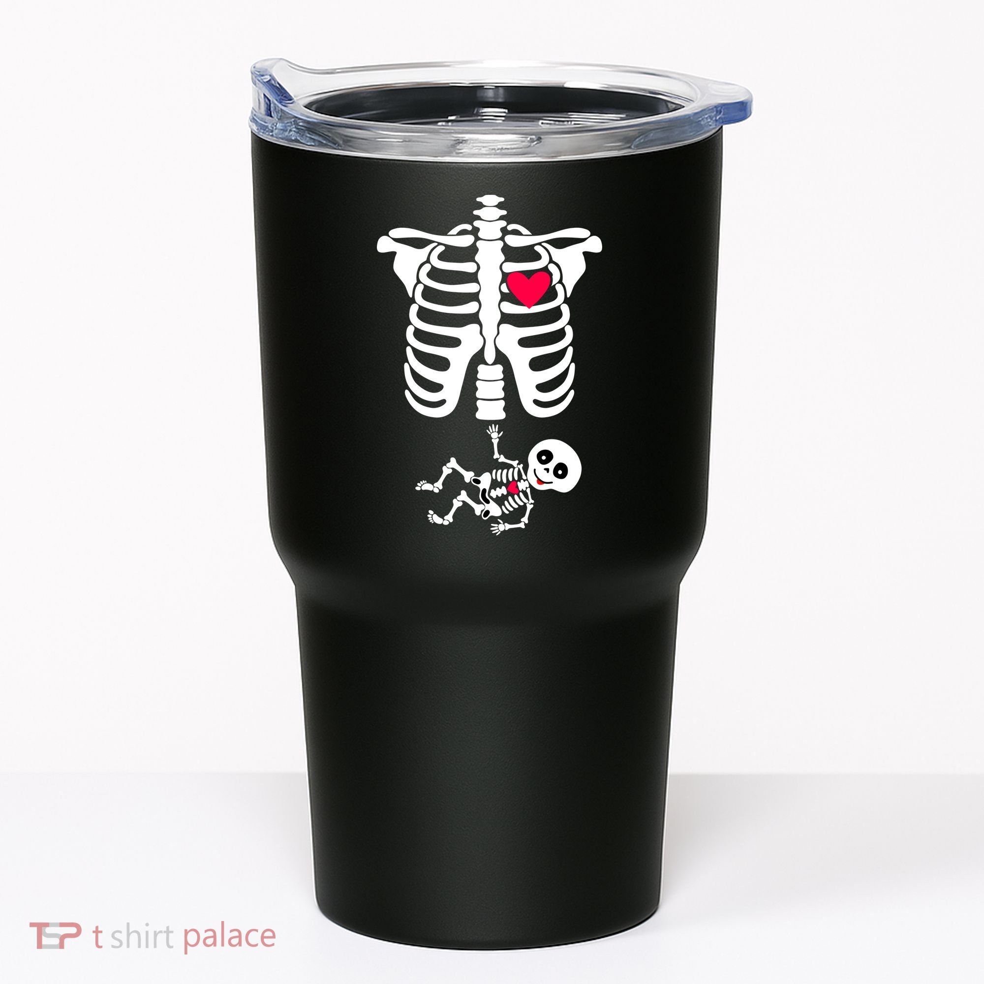 Pregnant Skeleton Ribcage with Baby Costume Tumbler