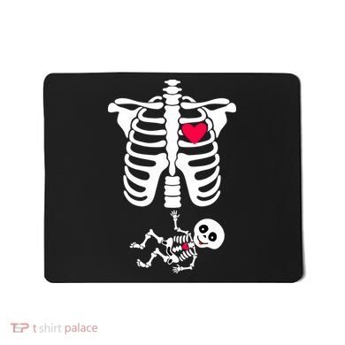 Pregnant Skeleton Ribcage with Baby Costume Mousepad