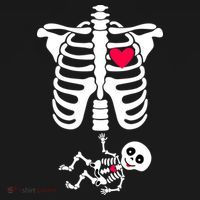 Pregnant Skeleton Ribcage with Baby Costume Mousepad thumb 1
