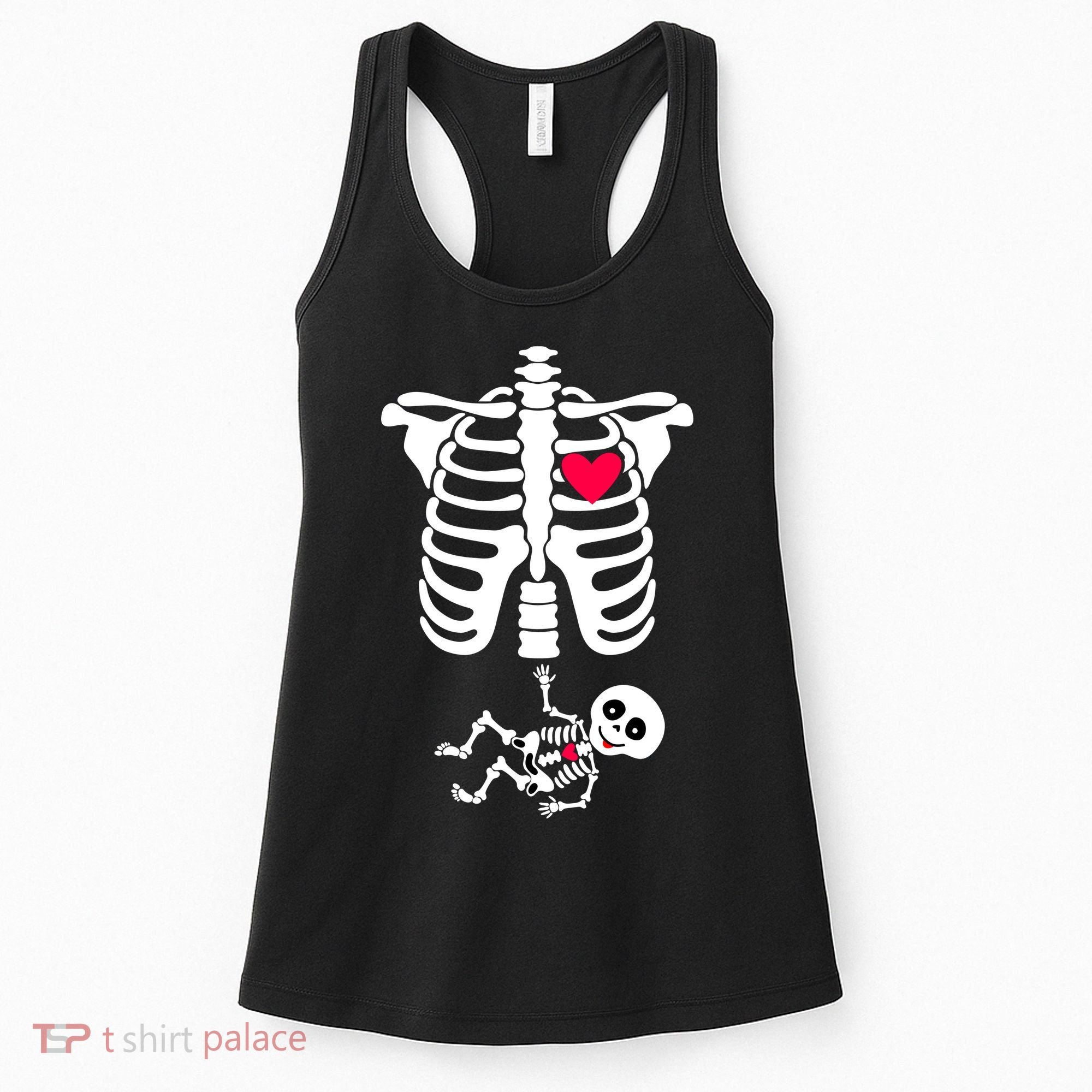 Pregnant Skeleton Ribcage with Baby Costume Women's Tank Top