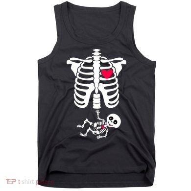 Pregnant Skeleton Ribcage with Baby Costume Tank Top