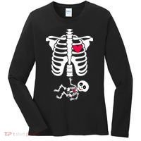 Pregnant Skeleton Ribcage with Baby Costume Women's Long Sleeve Shirt thumb 0