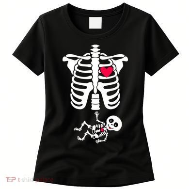 Pregnant Skeleton Ribcage with Baby Costume Women's T-Shirt