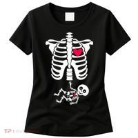 Pregnant Skeleton Ribcage with Baby Costume Women's T-Shirt thumb 0
