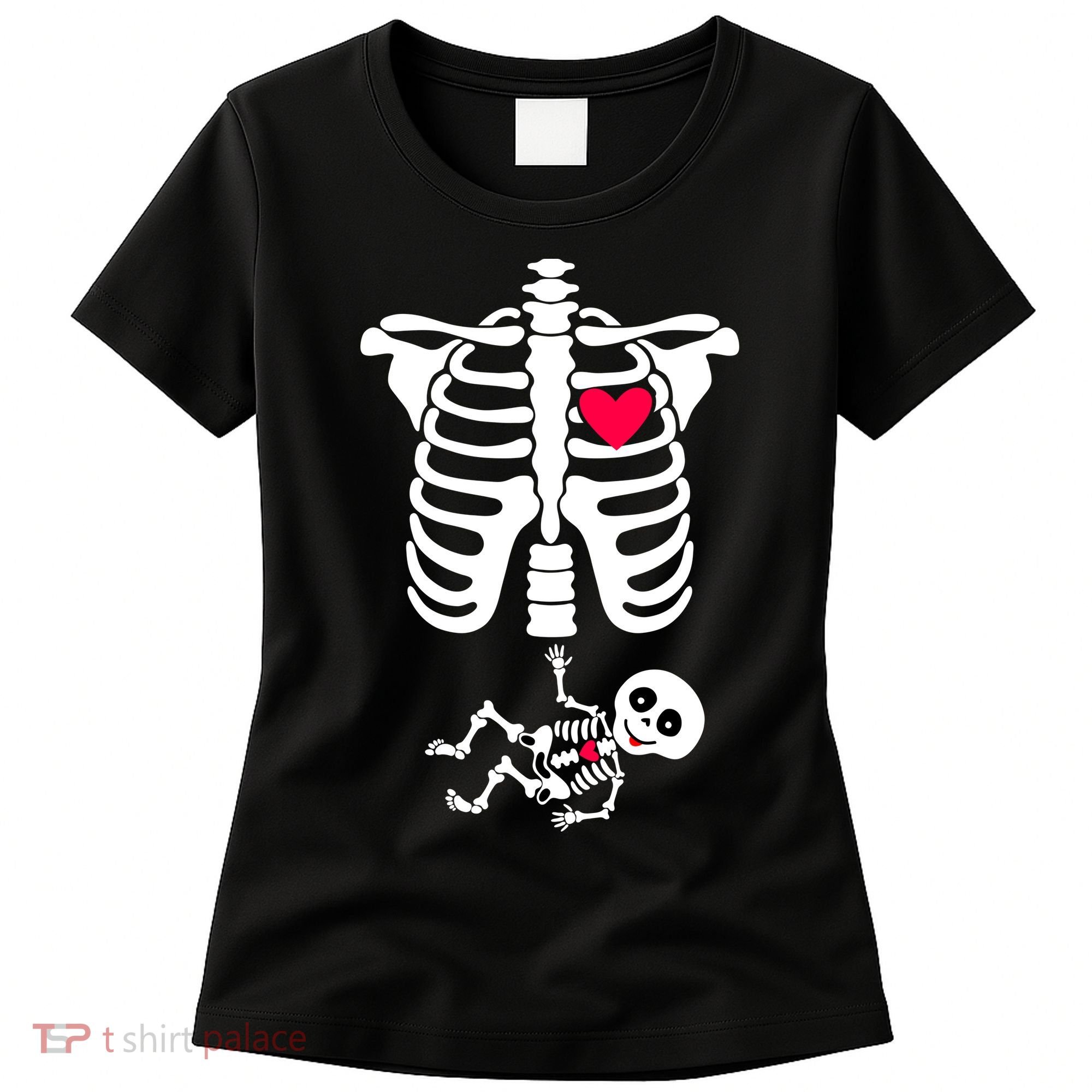 Pregnant Skeleton Ribcage with Baby Costume Women's T-Shirt