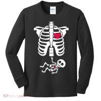 Pregnant Skeleton Ribcage with Baby Costume Kids Long Sleeve Shirt thumb 0
