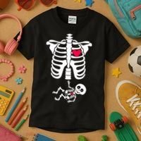 Pregnant Skeleton Ribcage with Baby Costume Kids T-Shirt thumb 3