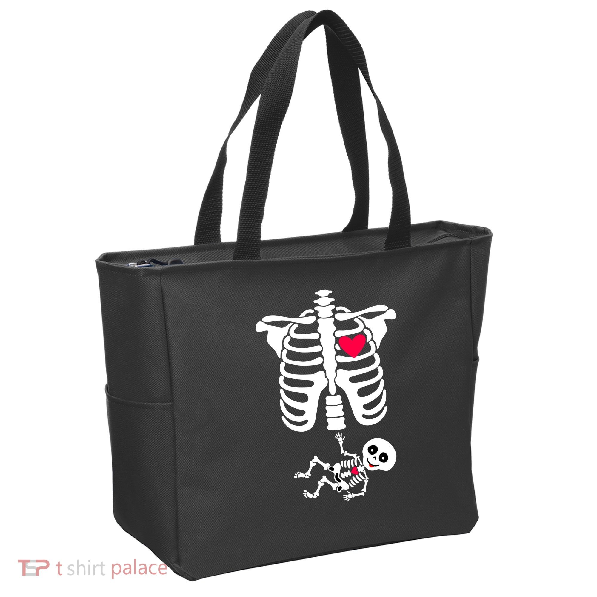 Pregnant Skeleton Ribcage with Baby Costume Tote Bag