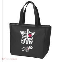 Pregnant Skeleton Ribcage with Baby Costume Tote Bag thumb 3