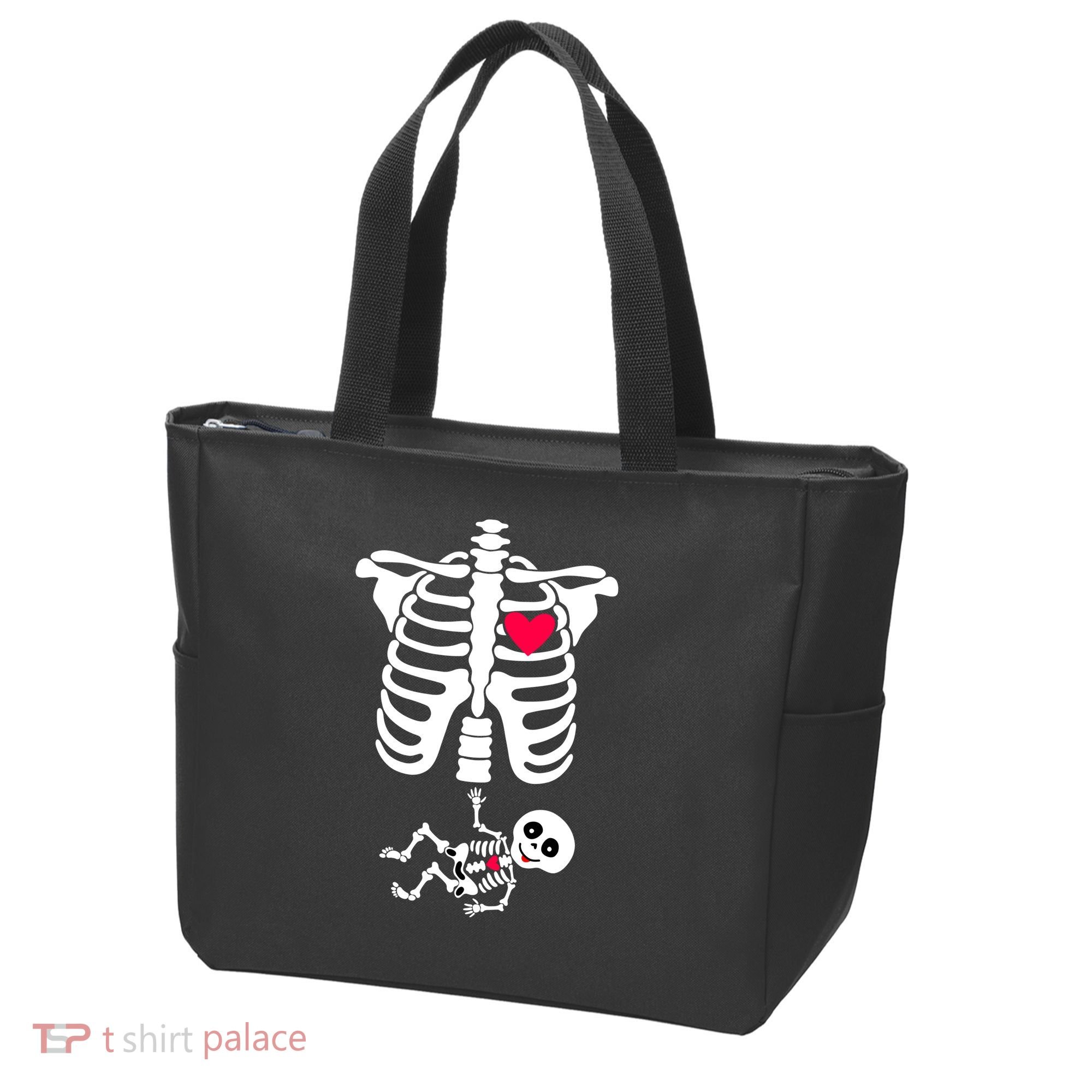 Pregnant Skeleton Ribcage with Baby Costume Tote Bag