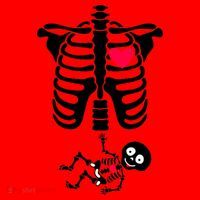 Pregnant Skeleton Ribcage with Baby Costume Santa Hat thumb 1
